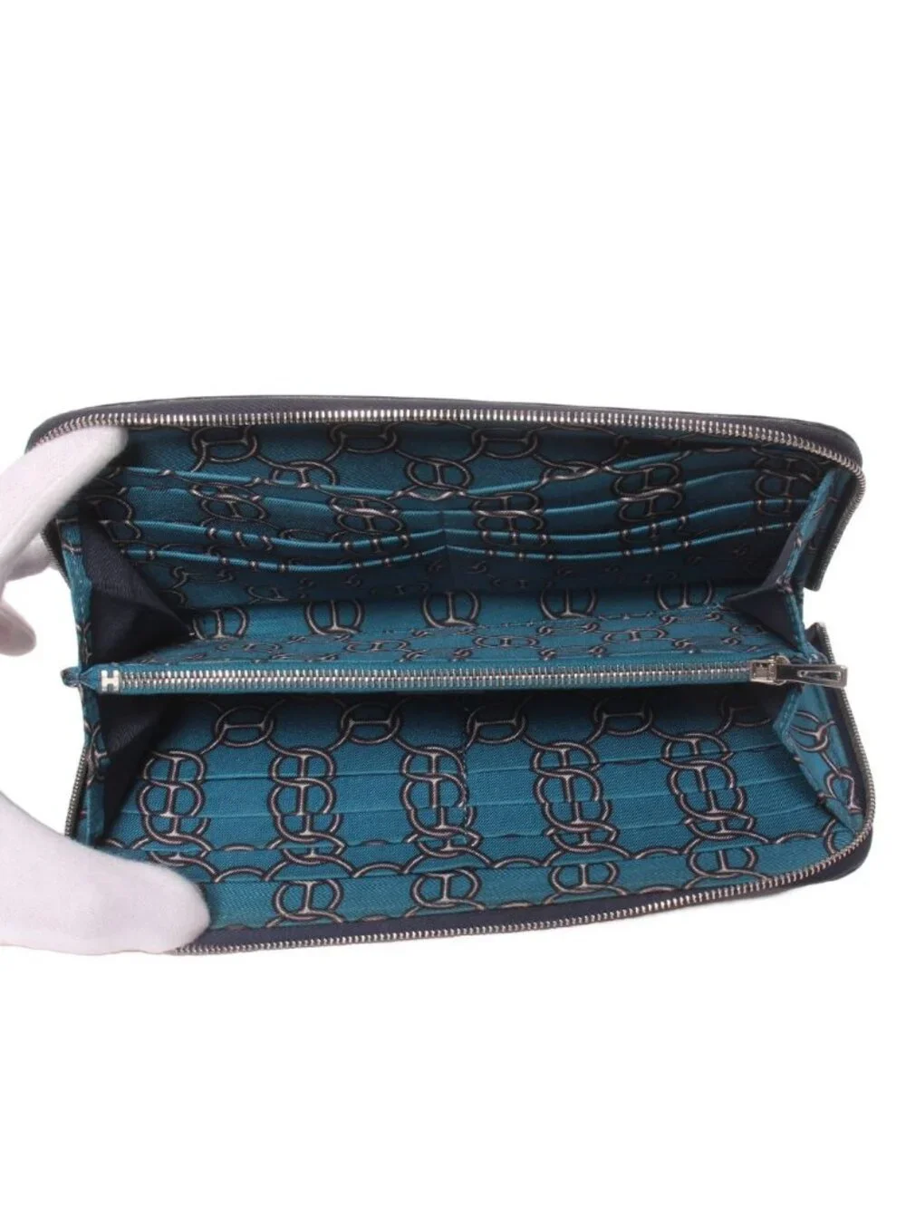Hermes Zip Around Wallet Silver Azap Silk'in
